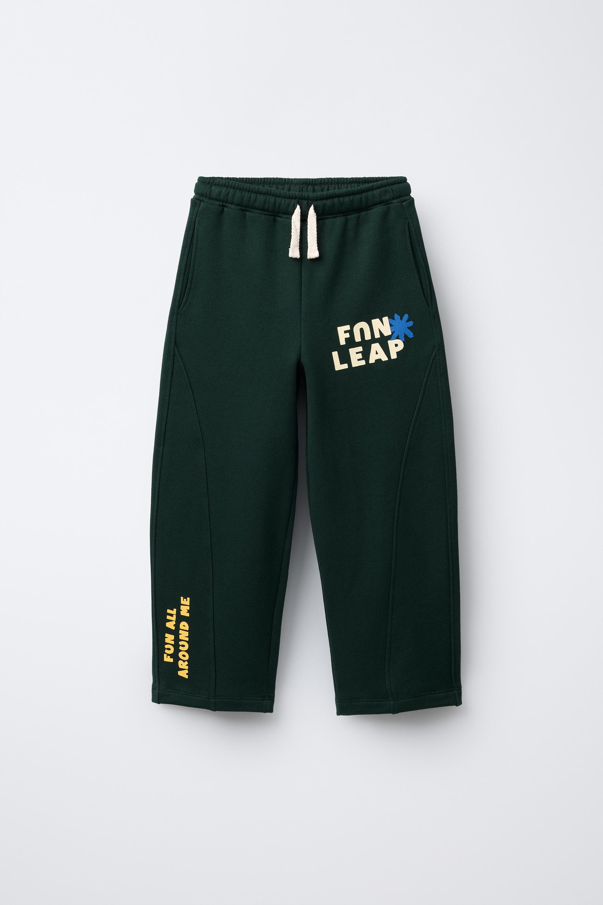 PANTALON EN MOLLETON BALLOON À INSCRIPTION